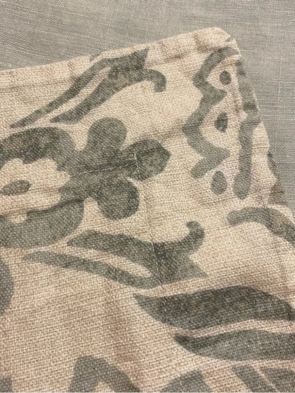 Restoration Hardware blue green Italian Fiore flora 100% cotton Euro sham